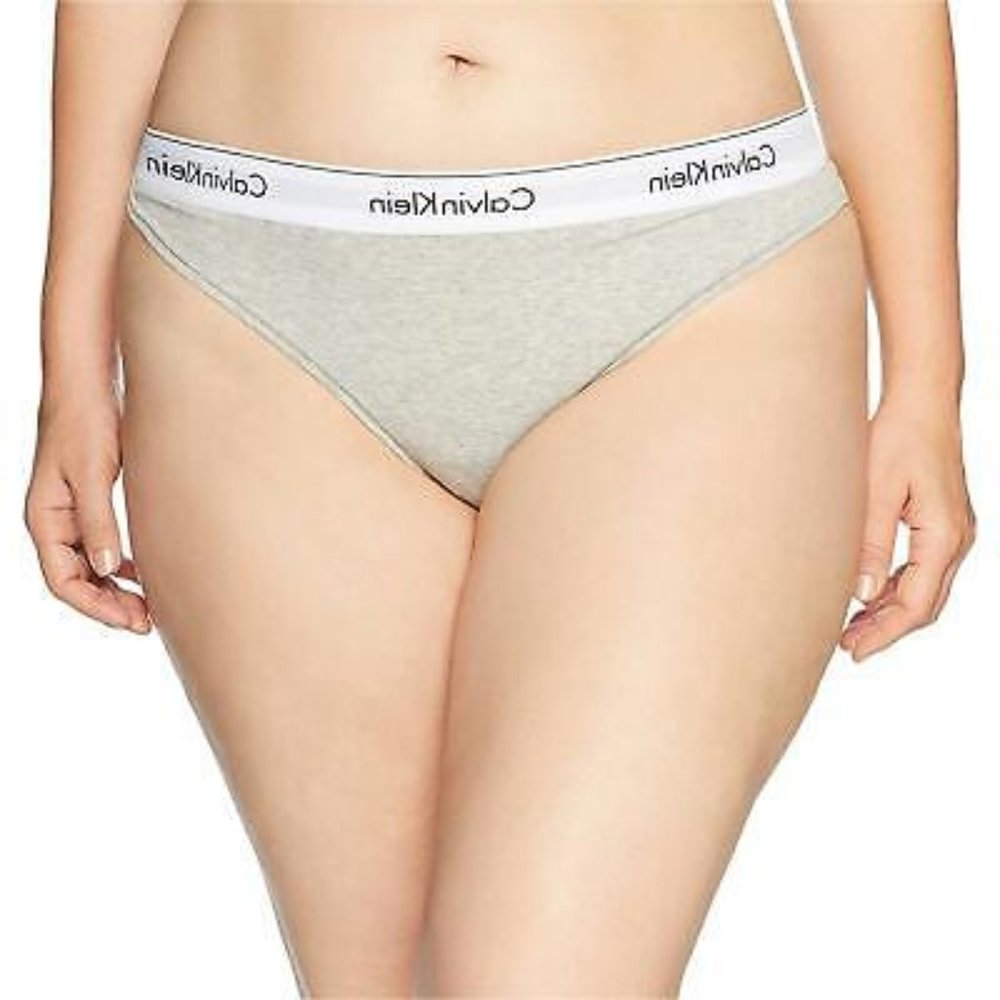 Calvin Klein Women's Modern Cotton Thong, Grey Heather New With Tags Size X-Larg